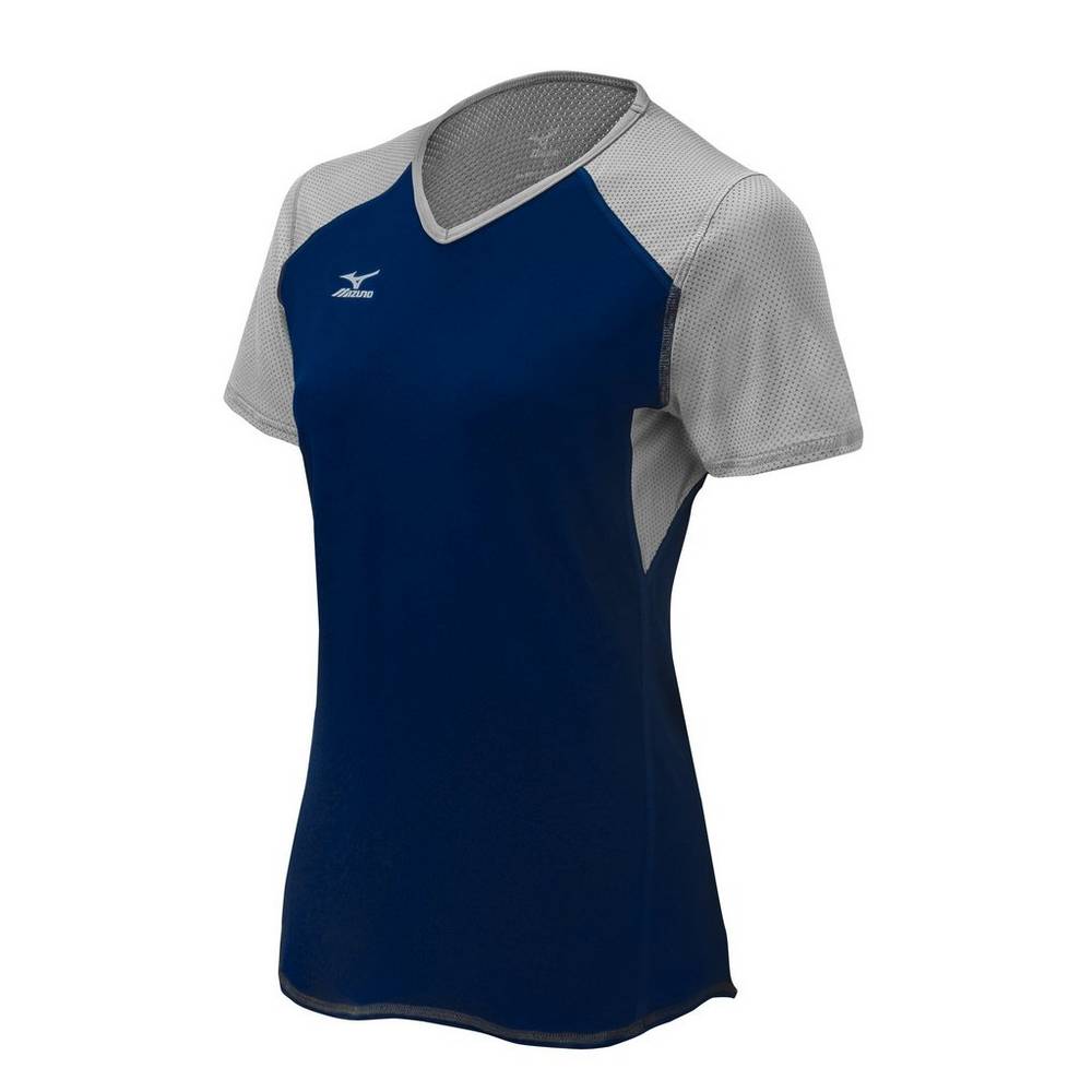 Mizuno Techno VI Short Sleeve Női Mezek Sötétkék/Titán SFG135486